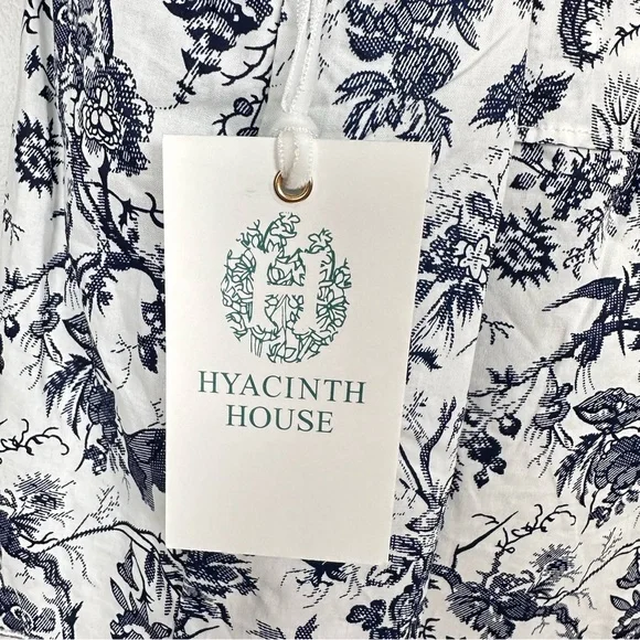Tuckernuck Hyacinth House Navy Floral Ruffle Nadia Blouse Size Small NEW - Picture 10 of 11